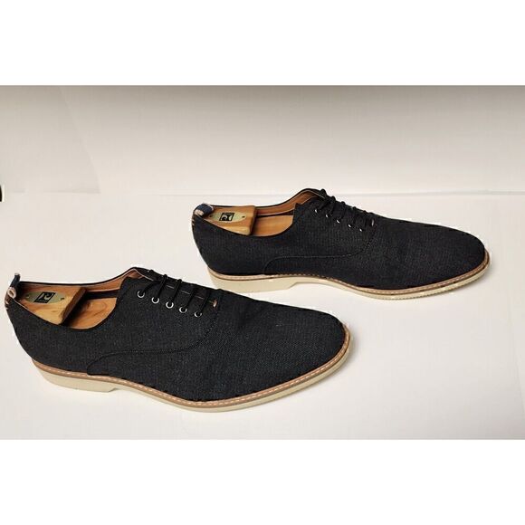 Steve Madden Mens Nevelle Derby Oxford Textured Lace-up Shoes Black Size 13 - Picture 7 of 12